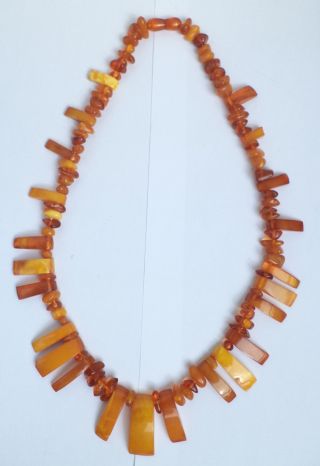 NATURAL OLD ANTIQUE BUTTERSCOTCH EGG YOLK BALTIC AMBER NECKLACE 41,  87 grams. 3