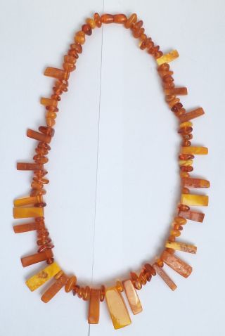 NATURAL OLD ANTIQUE BUTTERSCOTCH EGG YOLK BALTIC AMBER NECKLACE 41,  87 grams. 6