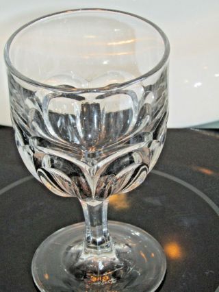 Antique EAPG Pressed Glass Loop Water Goblet 6.  25 
