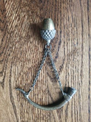Antique Vintage Acorn Servant Bell Pull Handle English Brass Circa 1910