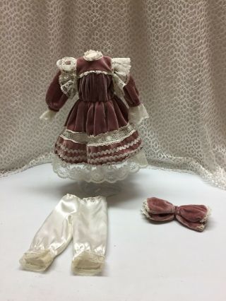 Vintage/antique Doll Clothes Victorian German,  French Style Doll Dress,  16 " Doll