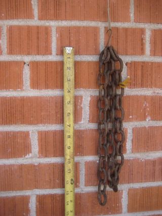 Vintage 1/4 " Steel Size X 38 " Length Proof Coil Chain Rusted Art Decor