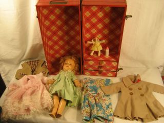 Vintage Ideal Composition Shirley Temple Doll 18 " With Clothes & Case " Look "