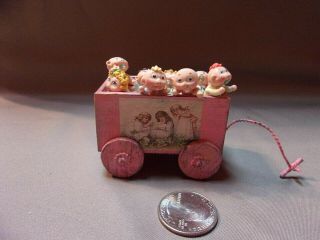 1:12 Scale Artisan Antique Victorian Wagon Full Of Cabbage Patch Dolls