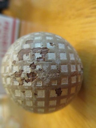Antique Golf Ball " Walgreen Certified " Gutty Bramble Mesh Hickory Era 1900s