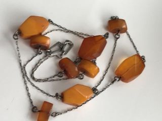 RARE Natural Antique Baltic Vintage Amber OLD BUTTERSCOTCH BEADS Necklace 22.  84 4