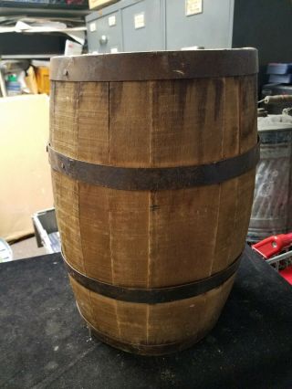 Small Vintage Wooden Barrel Keg 16 - 1/2 " High X 11 " Wide