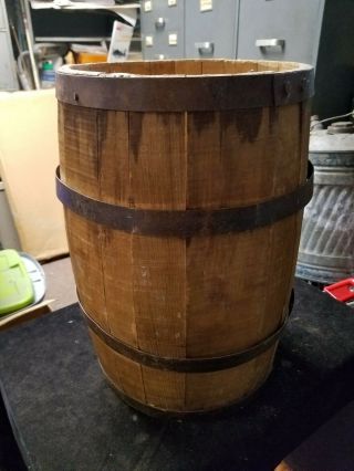 Small Vintage Wooden Barrel Keg 16 - 1/2 