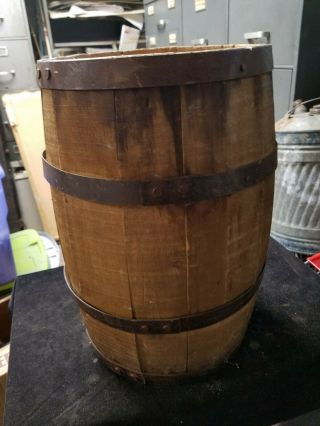 Small Vintage Wooden Barrel Keg 16 - 1/2 