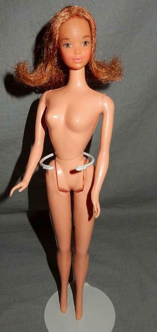 1966 Vtg.  Quick Curl Kelley Barbie Brown Eyes Nude Doll Tnt Bend Knees Red Hair