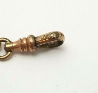 Antique Victorian 14k Gold Filled Thick Watch Fob Chain 13.  5 
