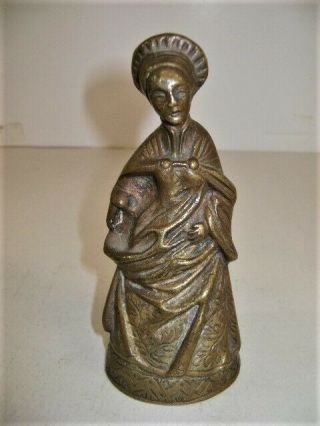 Antique Bronze Asian Lady Bell