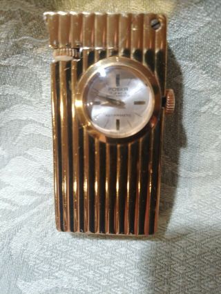 Foska Vintage17 Jewels Antimagnetic Swiss Made Gold Plated? Watch/lighter