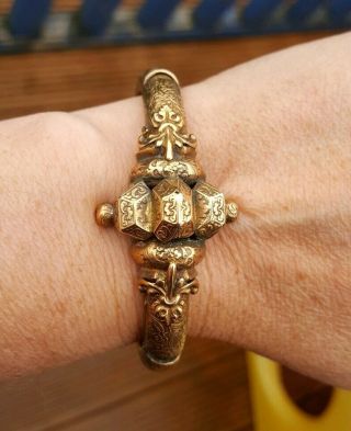 Wearable Ornate Georgian Or Early Victorian Antique Penchbeck Bangle
