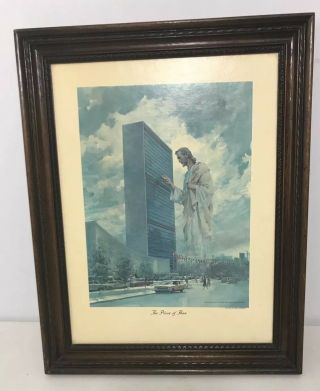 Vtg Harry Anderson Prince Of Peace Jesus Picture Un United Nations Tower 1961