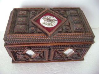 Antique Tramp Art Box,  One Of A Kind,