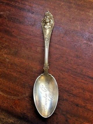 Antique Watson Sterling Silver Souvenir Spoon Cherub Santa Cruz,  California