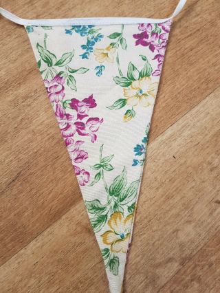 HANDMADE FABRIC BUNTING.  SHABBY CHIC.  WEDDINGS,  VINTAGE FLORALS.  5.  5 metres 2