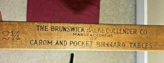 VINTAGE ANTIQUE Brunswick Balke Collender Pool Ball Rack w/Brass Corners - 3