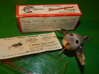 Heddon Crazy Crawler CORRECT BOX 2120 GM gray mouse as they come WOOD 3