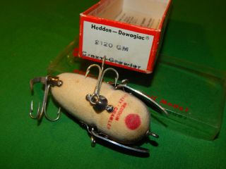 Heddon Crazy Crawler CORRECT BOX 2120 GM gray mouse as they come WOOD 4