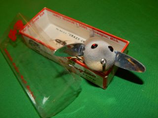 Heddon Crazy Crawler CORRECT BOX 2120 GM gray mouse as they come WOOD 7