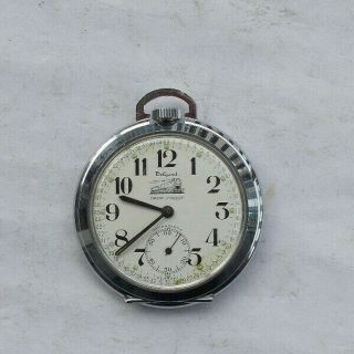 Vintage Delgard Wind Up Train Railroad Germany Pocket Watch Travel Stand Deco Nr