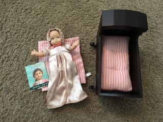 Vintage American Girl Felicity Baby Polly Doll W/ Cradle And Trading Cards