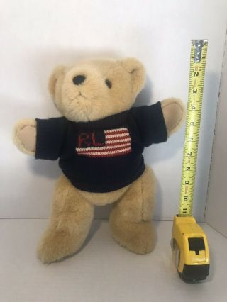 Ralph Lauren Polo - Stuffed Teddy Bear - USA Flag Sweater - Plush - Vintage 1996 3
