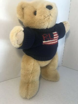 Ralph Lauren Polo - Stuffed Teddy Bear - USA Flag Sweater - Plush - Vintage 1996 5