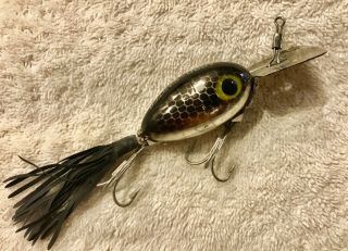 Fishing Lure Fred Arbogast 5/8 Arbo Gaster Early Chrome Black Scale Tackle Bait 2