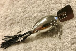 Fishing Lure Fred Arbogast 5/8 Arbo Gaster Early Chrome Black Scale Tackle Bait 4