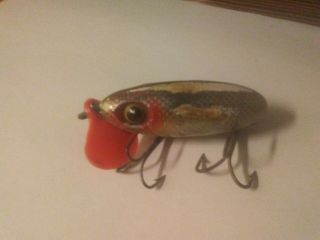 Fred Arbogast Jitterbug.  Wooden Fishing Lure Ww2 Era.  With Plastic Lip