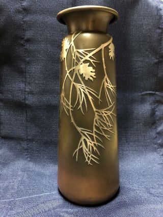 Heintz Art Metal - Sterling On Bronze Vase