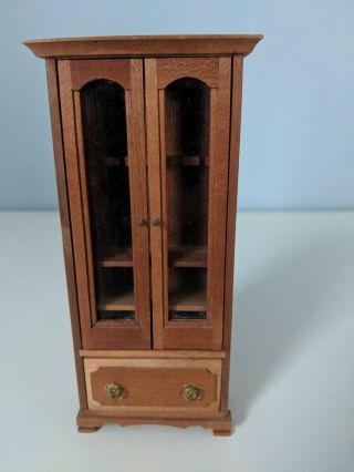Vintage Dollhouse Miniatures Furniture Cabinet With Doors 1:12