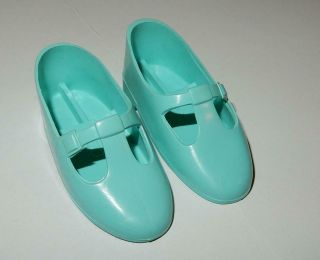 Vintage Ideal Velvet (crissy Family) Aqua Blue T Strap Shoes