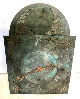 Antique Brass Grandfather Longcase Clock Dial & Movement Geo Chambers Gateshead