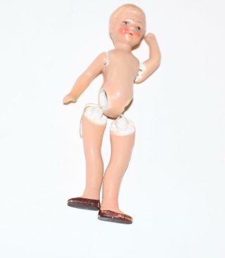 Vintage Bisque Boy Doll Molded Hair Painted Feet 4 