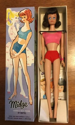 1962 Mattel Barbies Best Friend " Midge " 12 " Doll With Box No.  860