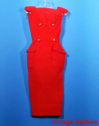 Barbie Doll Red Sensation 986 Dress Vintage 1960 