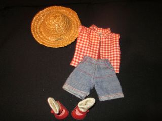 Vintage Ginny 1953 Outfit - Zippered Shirt,  Jeans,  Shoes/socks,  Hat