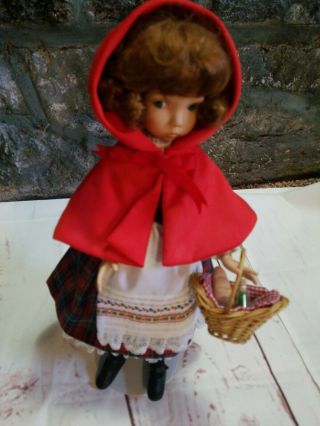 Little Red Riding Hood Doll 14 In.  Porcelain /cloth Dianna Effner Bread Basket