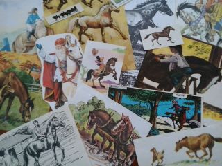 Vintage paper horse pony equestrian animals theme for art craft journals cards 2