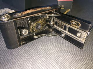 Antique Vintage Kodak No 2 - A Folding Autographic Brownie Camera w/box & maual 3