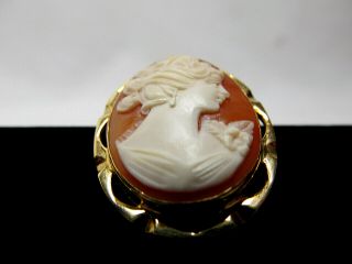 Exceptionally Fine Antique 18k Yellow Gold Shell Cameo Pin / Pendant 5.  9 grams 3
