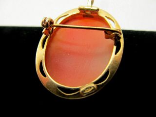 Exceptionally Fine Antique 18k Yellow Gold Shell Cameo Pin / Pendant 5.  9 grams 7