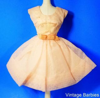 Barbie Doll Sized Pink Sheer Dress Minty Vintage 1960 