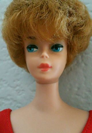 Vintage Honey Blonde Bubblecut Barbie Doll Pretty,  No Green