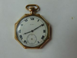 Antique Elgin Gold Filled Pocket Watch Fast
