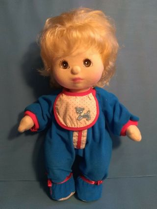 Vintage 1985 Mattel My Child Doll With Rw&b Outfit,  Brown - Eyed Blonde